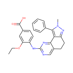 CCOc1cc(C(=O)O)ccc1Nc1ncc2c(n1)-c1c(nn(C)c1-c1ccccc1)CC2 ZINC000143079410