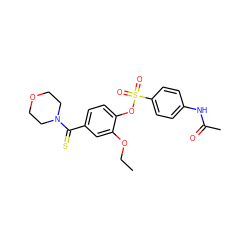 CCOc1cc(C(=S)N2CCOCC2)ccc1OS(=O)(=O)c1ccc(NC(C)=O)cc1 ZINC000002142318