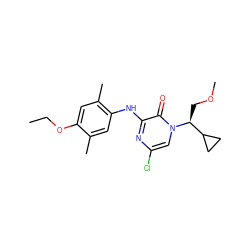 CCOc1cc(C)c(Nc2nc(Cl)cn([C@@H](COC)C3CC3)c2=O)cc1C ZINC000043080619