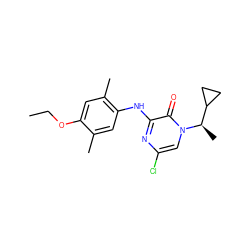 CCOc1cc(C)c(Nc2nc(Cl)cn([C@H](C)C3CC3)c2=O)cc1C ZINC000043071971