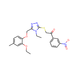 CCOc1cc(C)ccc1OCc1nnc(SCC(=O)c2cccc([N+](=O)[O-])c2)n1CC ZINC000001064692