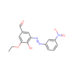 CCOc1cc(C=O)cc(N=Nc2cccc([N+](=O)[O-])c2)c1O ZINC000253986936