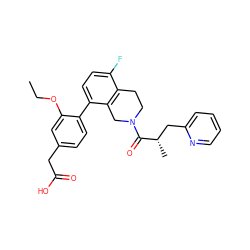 CCOc1cc(CC(=O)O)ccc1-c1ccc(F)c2c1CN(C(=O)[C@@H](C)Cc1ccccn1)CC2 ZINC000144015449