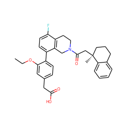 CCOc1cc(CC(=O)O)ccc1-c1ccc(F)c2c1CN(C(=O)C[C@@]1(C)CCCc3ccccc31)CC2 ZINC001772651519