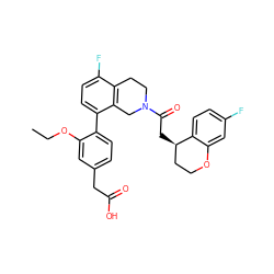 CCOc1cc(CC(=O)O)ccc1-c1ccc(F)c2c1CN(C(=O)C[C@@H]1CCOc3cc(F)ccc31)CC2 ZINC000144196713