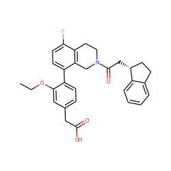 CCOc1cc(CC(=O)O)ccc1-c1ccc(F)c2c1CN(C(=O)C[C@@H]1CCc3ccccc31)CC2 ZINC000143991726