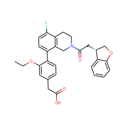 CCOc1cc(CC(=O)O)ccc1-c1ccc(F)c2c1CN(C(=O)C[C@@H]1COc3ccccc31)CC2 ZINC000144195280