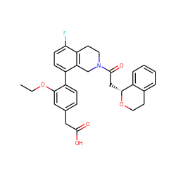 CCOc1cc(CC(=O)O)ccc1-c1ccc(F)c2c1CN(C(=O)C[C@H]1OCCc3ccccc31)CC2 ZINC000143957592