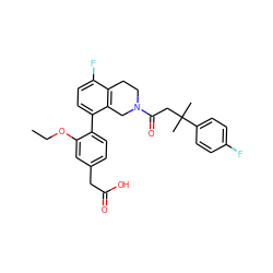 CCOc1cc(CC(=O)O)ccc1-c1ccc(F)c2c1CN(C(=O)CC(C)(C)c1ccc(F)cc1)CC2 ZINC000144007877