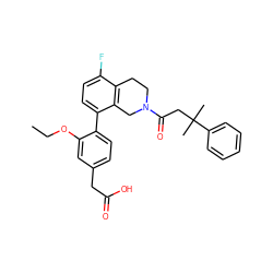 CCOc1cc(CC(=O)O)ccc1-c1ccc(F)c2c1CN(C(=O)CC(C)(C)c1ccccc1)CC2 ZINC000144180823