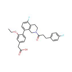 CCOc1cc(CC(=O)O)ccc1-c1ccc(F)c2c1CN(C(=O)CCc1ccc(F)cc1)CC2 ZINC000143913902