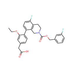 CCOc1cc(CC(=O)O)ccc1-c1ccc(F)c2c1CN(C(=O)OCc1cccc(F)c1)CC2 ZINC000143997511