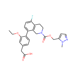 CCOc1cc(CC(=O)O)ccc1-c1ccc(F)c2c1CN(C(=O)OCc1ccnn1C)CC2 ZINC000144090424