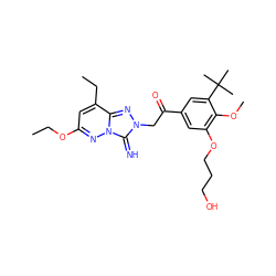 CCOc1cc(CC)c2nn(CC(=O)c3cc(OCCCO)c(OC)c(C(C)(C)C)c3)c(=N)n2n1 ZINC000115494610