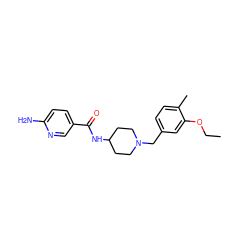 CCOc1cc(CN2CCC(NC(=O)c3ccc(N)nc3)CC2)ccc1C ZINC000058506464