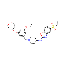 CCOc1cc(CN2CCC(Nc3nc4cc(S(=O)(=O)CC)ccc4o3)CC2)cc(OC2CCOCC2)c1 ZINC000049777136