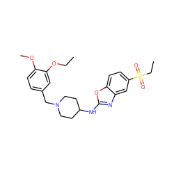 CCOc1cc(CN2CCC(Nc3nc4cc(S(=O)(=O)CC)ccc4o3)CC2)ccc1OC ZINC000049020167