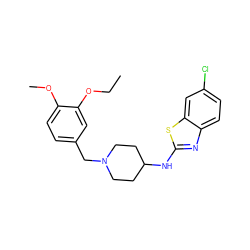 CCOc1cc(CN2CCC(Nc3nc4ccc(Cl)cc4s3)CC2)ccc1OC ZINC000049036999