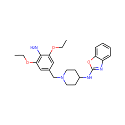 CCOc1cc(CN2CCC(Nc3nc4ccccc4o3)CC2)cc(OCC)c1N ZINC000049013884