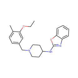 CCOc1cc(CN2CCC(Nc3nc4ccccc4o3)CC2)ccc1C ZINC000028827118