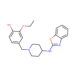 CCOc1cc(CN2CCC(Nc3nc4ccccc4o3)CC2)ccc1O ZINC000028827111