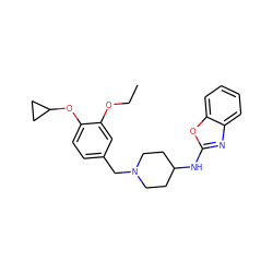 CCOc1cc(CN2CCC(Nc3nc4ccccc4o3)CC2)ccc1OC1CC1 ZINC000048999026