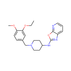 CCOc1cc(CN2CCC(Nc3nc4cccnc4o3)CC2)ccc1OC ZINC000049112537