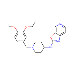 CCOc1cc(CN2CCC(Nc3nc4ccncc4o3)CC2)ccc1OC ZINC000048999834