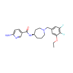 CCOc1cc(CN2CCC[C@@H](NC(=O)c3ccc(N)nc3)CC2)cc(F)c1F ZINC000058506740