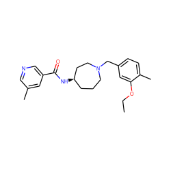 CCOc1cc(CN2CCC[C@@H](NC(=O)c3cncc(C)c3)CC2)ccc1C ZINC000058487476