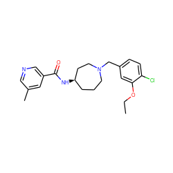 CCOc1cc(CN2CCC[C@@H](NC(=O)c3cncc(C)c3)CC2)ccc1Cl ZINC000058487482