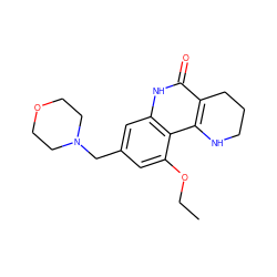 CCOc1cc(CN2CCOCC2)cc2[nH]c(=O)c3c(c12)NCCC3 ZINC000118733916