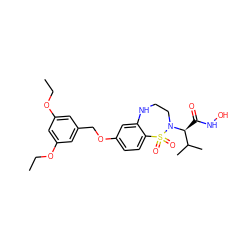 CCOc1cc(COc2ccc3c(c2)NCCN([C@@H](C(=O)NO)C(C)C)S3(=O)=O)cc(OCC)c1 ZINC000013518162