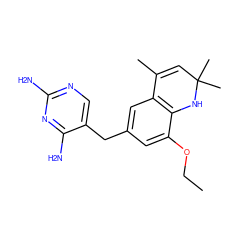 CCOc1cc(Cc2cnc(N)nc2N)cc2c1NC(C)(C)C=C2C ZINC000029565790