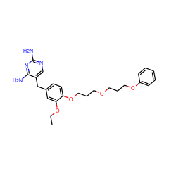 CCOc1cc(Cc2cnc(N)nc2N)ccc1OCCCOCCCOc1ccccc1 ZINC000013532914