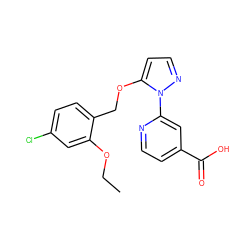 CCOc1cc(Cl)ccc1COc1ccnn1-c1cc(C(=O)O)ccn1 ZINC000146779621