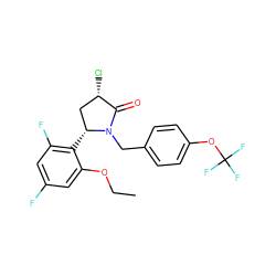 CCOc1cc(F)cc(F)c1[C@@H]1C[C@H](Cl)C(=O)N1Cc1ccc(OC(F)(F)F)cc1 ZINC000167050399