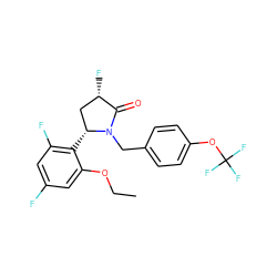 CCOc1cc(F)cc(F)c1[C@@H]1C[C@H](F)C(=O)N1Cc1ccc(OC(F)(F)F)cc1 ZINC000166863997