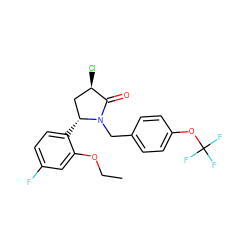 CCOc1cc(F)ccc1[C@@H]1C[C@@H](Cl)C(=O)N1Cc1ccc(OC(F)(F)F)cc1 ZINC000166573105