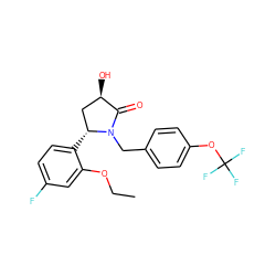 CCOc1cc(F)ccc1[C@@H]1C[C@@H](O)C(=O)N1Cc1ccc(OC(F)(F)F)cc1 ZINC000167024618