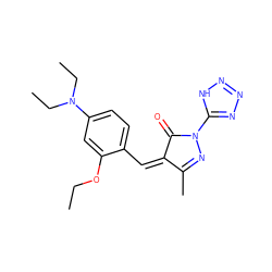 CCOc1cc(N(CC)CC)ccc1/C=C1\C(=O)N(c2nnn[nH]2)N=C1C ZINC000029135578