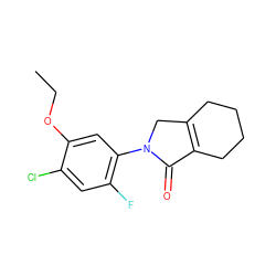 CCOc1cc(N2CC3=C(CCCC3)C2=O)c(F)cc1Cl ZINC000103210143