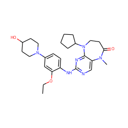 CCOc1cc(N2CCC(O)CC2)ccc1Nc1ncc2c(n1)N(C1CCCC1)CCC(=O)N2C ZINC000062260347