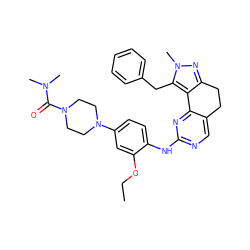 CCOc1cc(N2CCN(C(=O)N(C)C)CC2)ccc1Nc1ncc2c(n1)-c1c(nn(C)c1Cc1ccccc1)CC2 ZINC000169702501