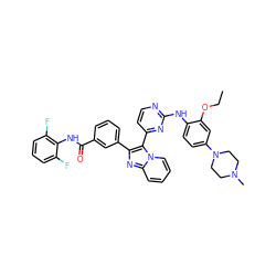 CCOc1cc(N2CCN(C)CC2)ccc1Nc1nccc(-c2c(-c3cccc(C(=O)Nc4c(F)cccc4F)c3)nc3ccccn23)n1 ZINC000167163642