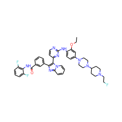 CCOc1cc(N2CCN(C3CCN(CCF)CC3)CC2)ccc1Nc1nccc(-c2c(-c3cccc(C(=O)Nc4c(F)cccc4F)c3)nc3ccccn23)n1 ZINC000165063528