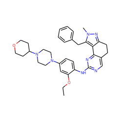 CCOc1cc(N2CCN(C3CCOCC3)CC2)ccc1Nc1ncc2c(n1)-c1c(nn(C)c1Cc1ccccc1)CC2 ZINC000169702492