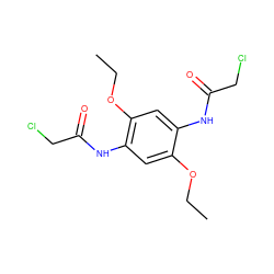 CCOc1cc(NC(=O)CCl)c(OCC)cc1NC(=O)CCl ZINC000000300106