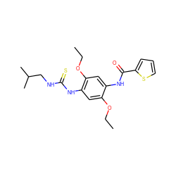 CCOc1cc(NC(=S)NCC(C)C)c(OCC)cc1NC(=O)c1cccs1 ZINC000013478382