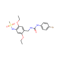 CCOc1cc(NS(C)(=O)=O)c(OCC)cc1CNC(=O)Nc1ccc(Br)cc1 ZINC000474609677